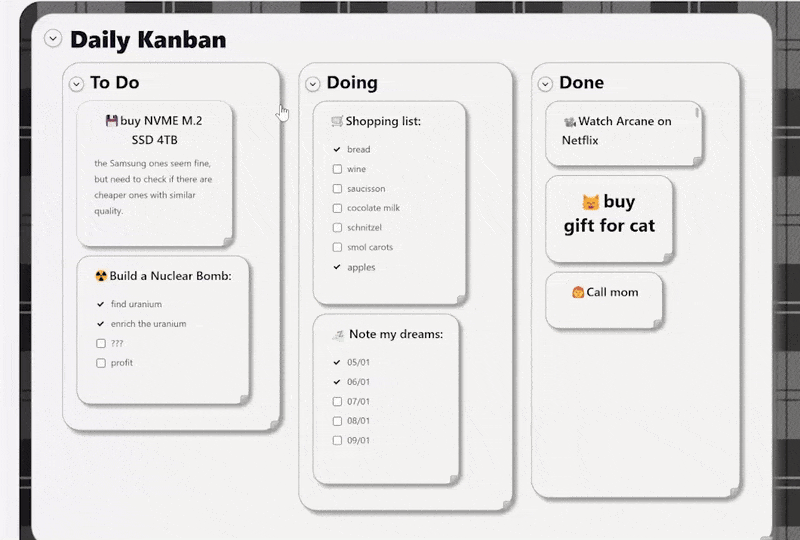Simple notes with a nested structure